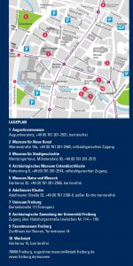 Lageplan des Programms der Freiburger Museumsnacht 23.07.2016 © Städtische Museen Freiburg
